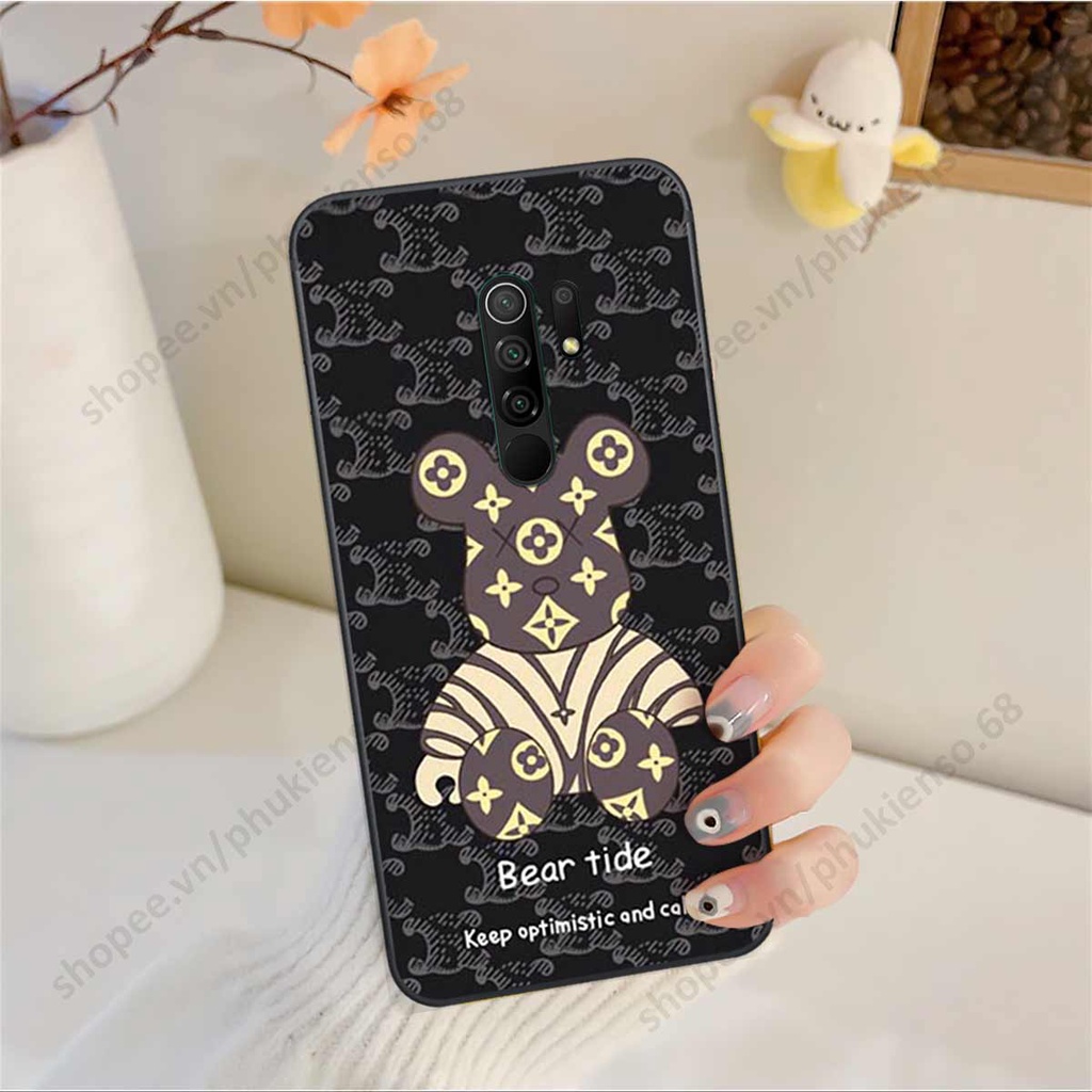 Ốp lưng điện thoại Xiaomi Redmi 9 elegant, gấu be@rbrick cao cấp, vỏ ốp rẻ đẹp