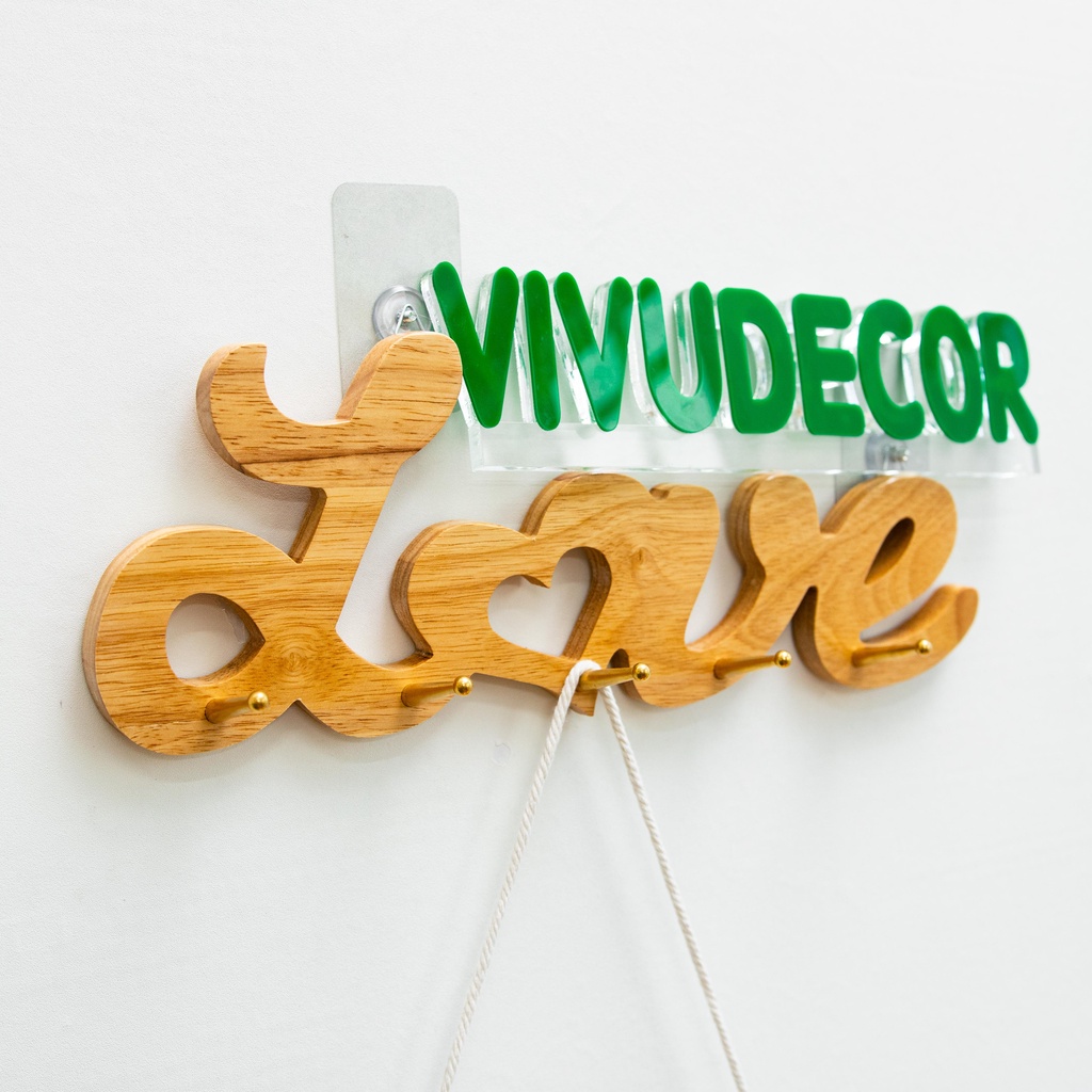 Móc treo quần áo VIVUDECOR MQ04 100% gỗ tự nhiên