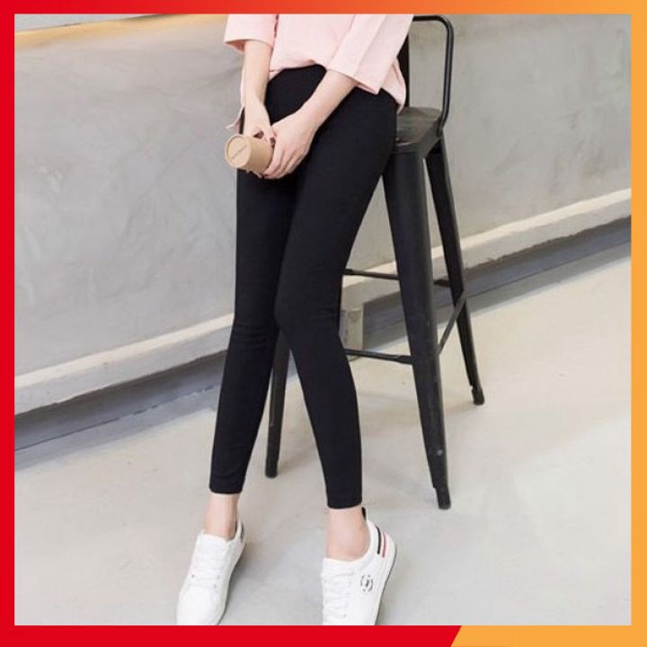 Quần legging nữ ⚡️𝗙𝗥𝗘𝗘𝗦𝗛𝗜𝗣 ⚡️ Quần ống bó chất vải dày dặn, không lộ, co giãn tốt dễ phối đồ không lo lỗi mode H