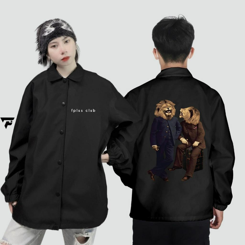 Áo Khoác Gió Basic Unisex FPLUS cổ bẻ dây rút Jacket 2 lớp AKB4