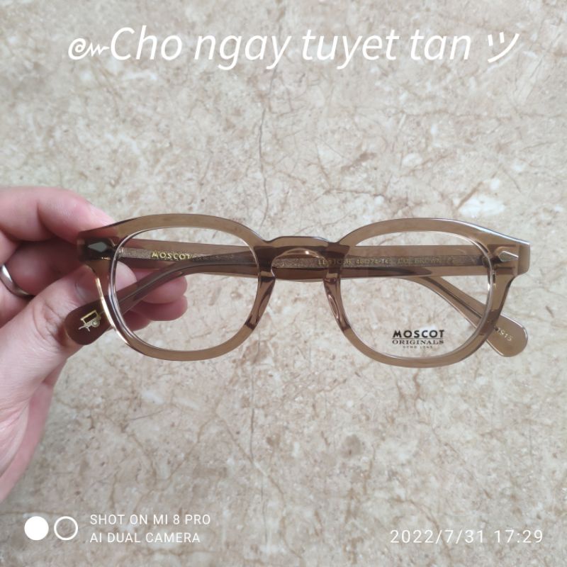 [Hot] Gọng Kính Cận MOSCOT LEMTOSH Màu Nâu Chữ Khắc ( SIZE 46 ) Hàng Cao Cấp