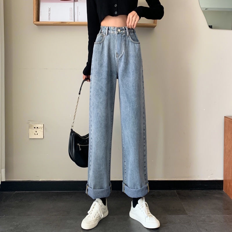 Quần Jeans Nam Nữ Màu Trắng Đen Xanh Ống Rộng Cạp Cao Gài Khuy Phong Cách Ulzzang Phom Unisex Loại 1 Mặc Hàng Ngày