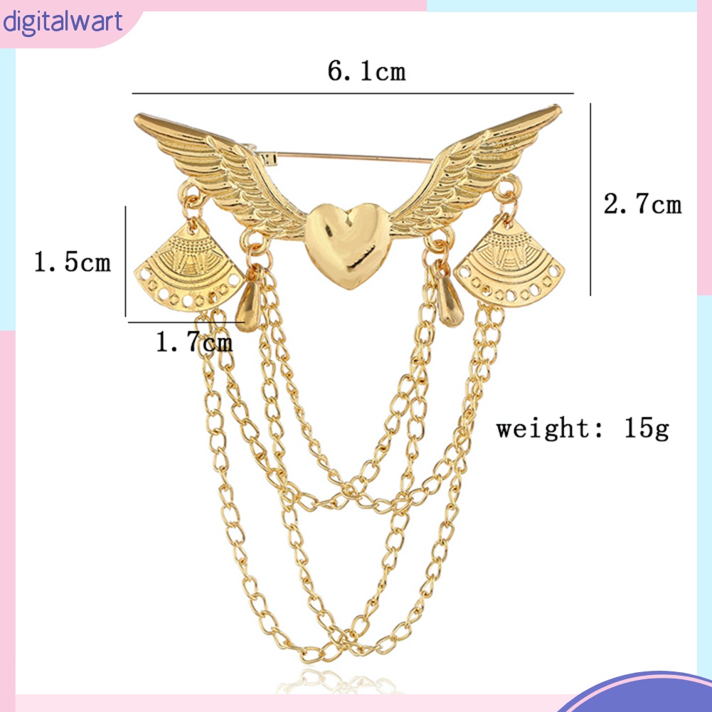 Ghim cài áo dáng dài thiết kế cánh thiên thần phong cách retro