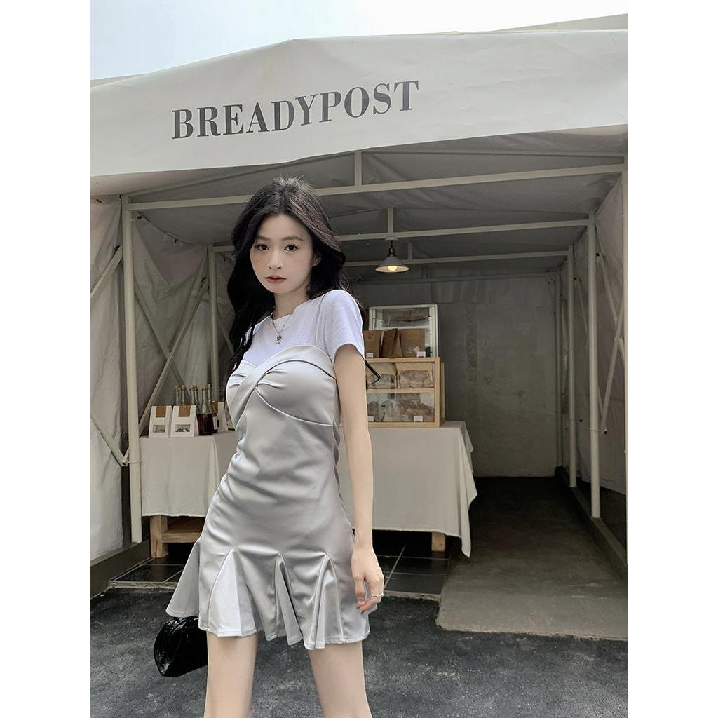 Đầm Hai Dây Xếp Ly Dáng Ôm Ngắn Tay Thời Trang Sành Điệu 63472