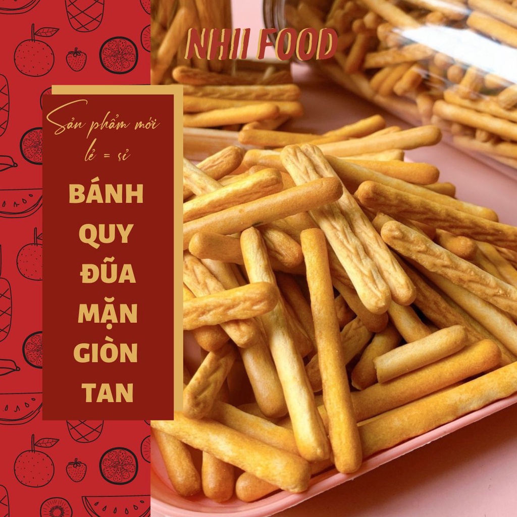 1KG Bánh quy đũa mặn giòn tan NHII FOOD thực phẩm sạch nhà làm