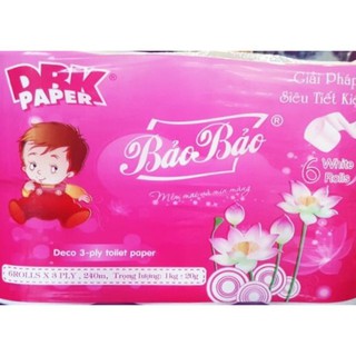 Lốc 6 cuộn giấy vệ sinh không lõi bảo bảo