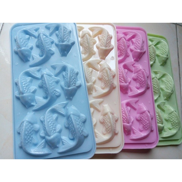 Combo 10 Khuôn Rau Câu , Làm Bánh , Khay Đá 9 Cá Chép Nhỏ - BX1086