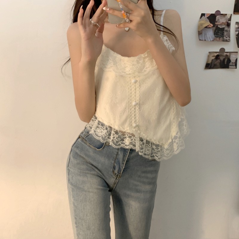 Áo hai dây Phối Ren Thiết Kế Độc Đáo Thời Trang