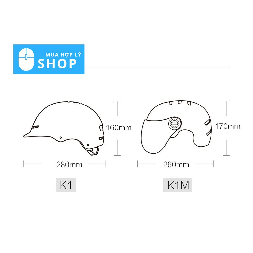 Mũ Nón Bảo Hiểm Xiaomi Youpin HIMO K1/K1M Đi Xe Máy Xe Đạp, An Toàn Nhẹ Nhàng Và Thoáng Khí
