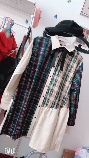 ORDER - ĐẦM SƠ MI MIX CARO ULZZANG BIGSIZE 3XL ( Có ảnh thật ) | BigBuy360 - bigbuy360.vn