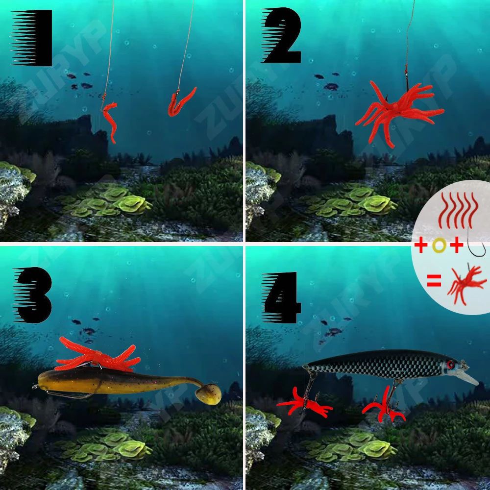 Mồi câu cá giả hình giun đỏ bằng silicon mềm 5cm/7.5cm/15cm
