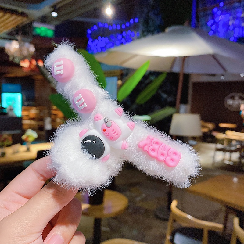 Gấp tóc đứng lông nhung gắn sticker cho bé gái cute, người lớn dùng được