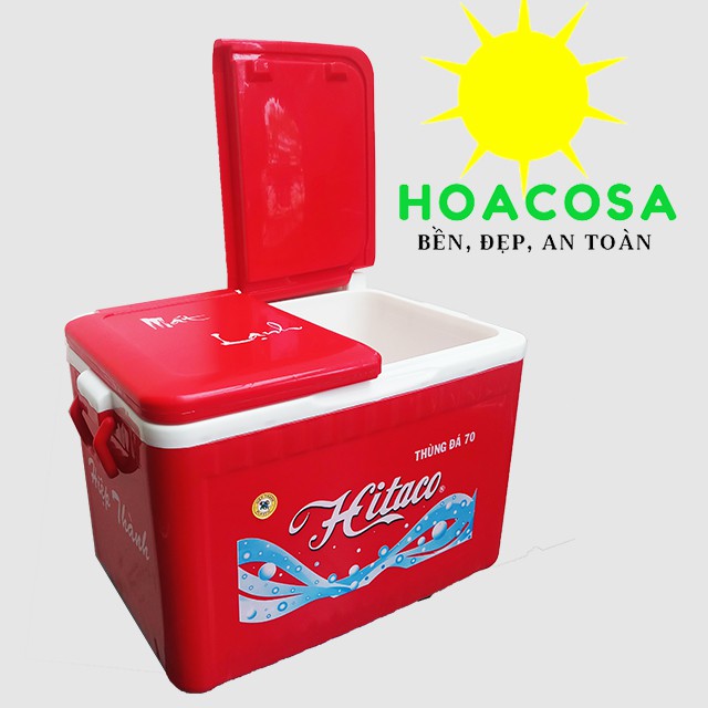 Thùng Đá 70 Lít (70L) Hitaco (Nhựa Hiệp Thành) Hai Nắp ( 2 nắp) Có Vòi Xả Cứng Cáp, Giữ Lạnh Lâu- Đồ Gia Dụng Hoacosa