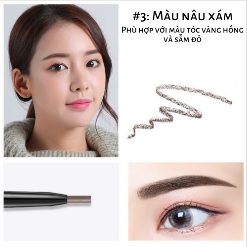 Chì kẻ mày, bút kẻ lông mày 2 đầu chống mồ hôi, nước màu sắc tự nhiên ST2021 | BigBuy360 - bigbuy360.vn