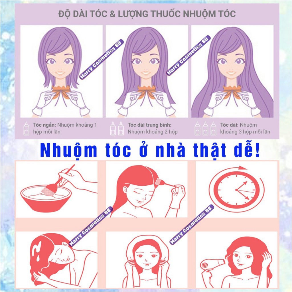 Thuốc Nhuộm Tóc Màu Tím Đen Tím Khói Siêu Đẹp Bền Màu Dễ Nhuộm