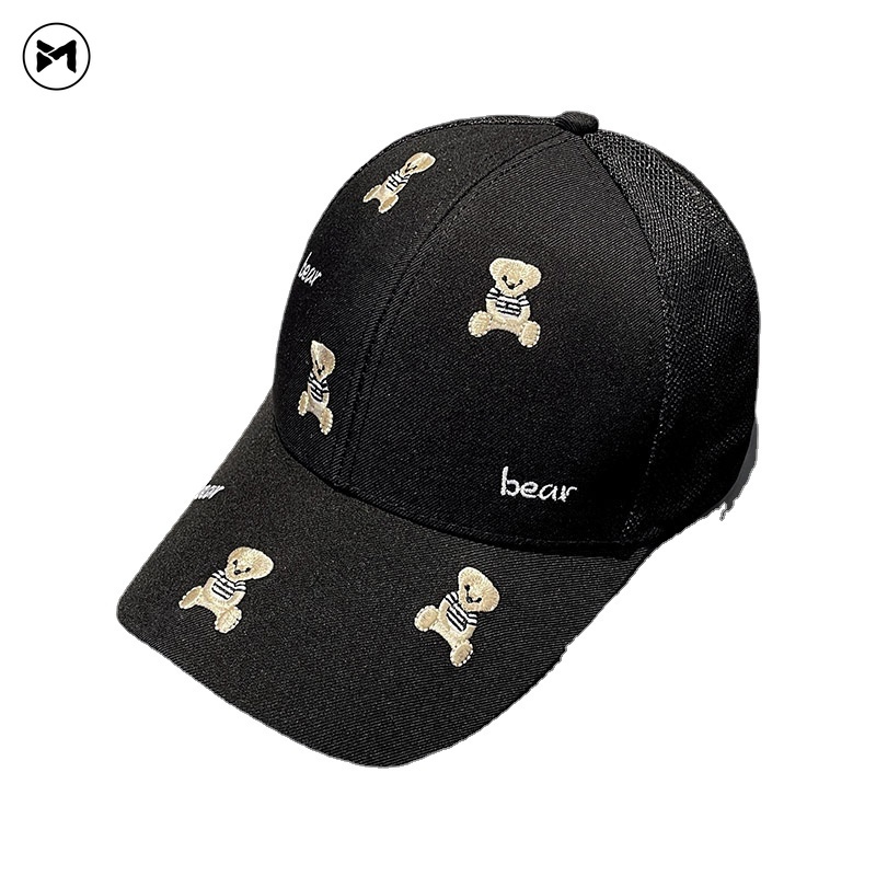 Mũ Lưỡi Trai Che Nắng Thoáng Khí Thêu Họa Tiết Gấu Hoạt Hình Phong Cách Nhật Bản Cho Bé Trai