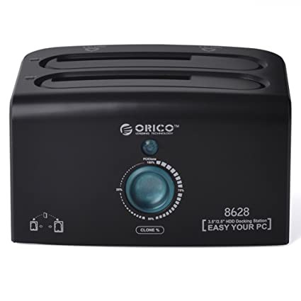 Thiết Bị Kết Nối Cắm Nóng 2 ổ cứng 2.5 và 3.5 inch ORICO 8628US3-C (Có Clone) - Dock Đôi Orico