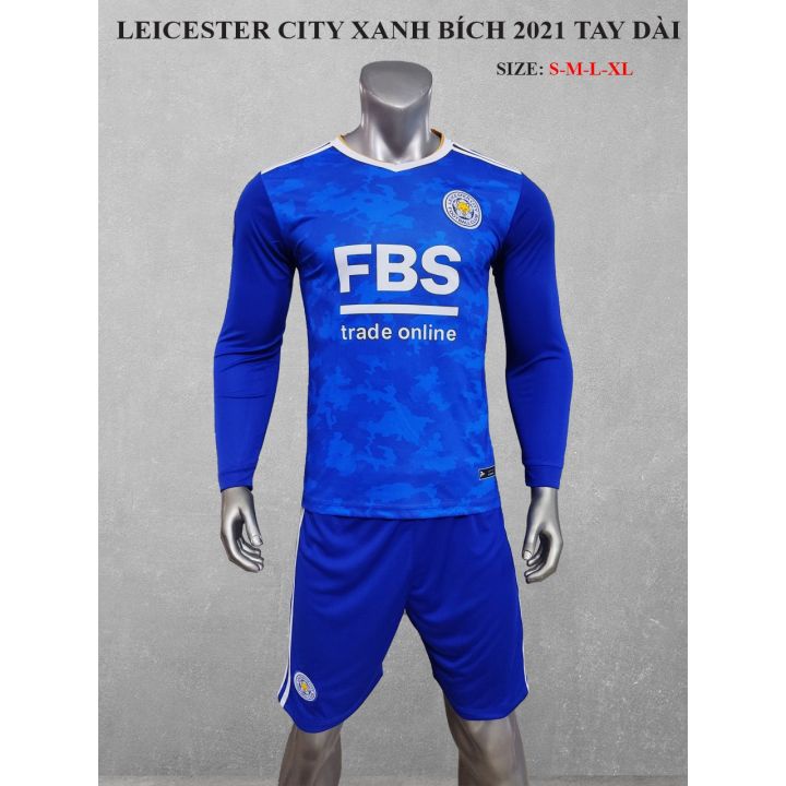 Bộ Áo Đấu Leicester Màu Xanh Bích Mùa Giải 2021-2022 Tay Dài