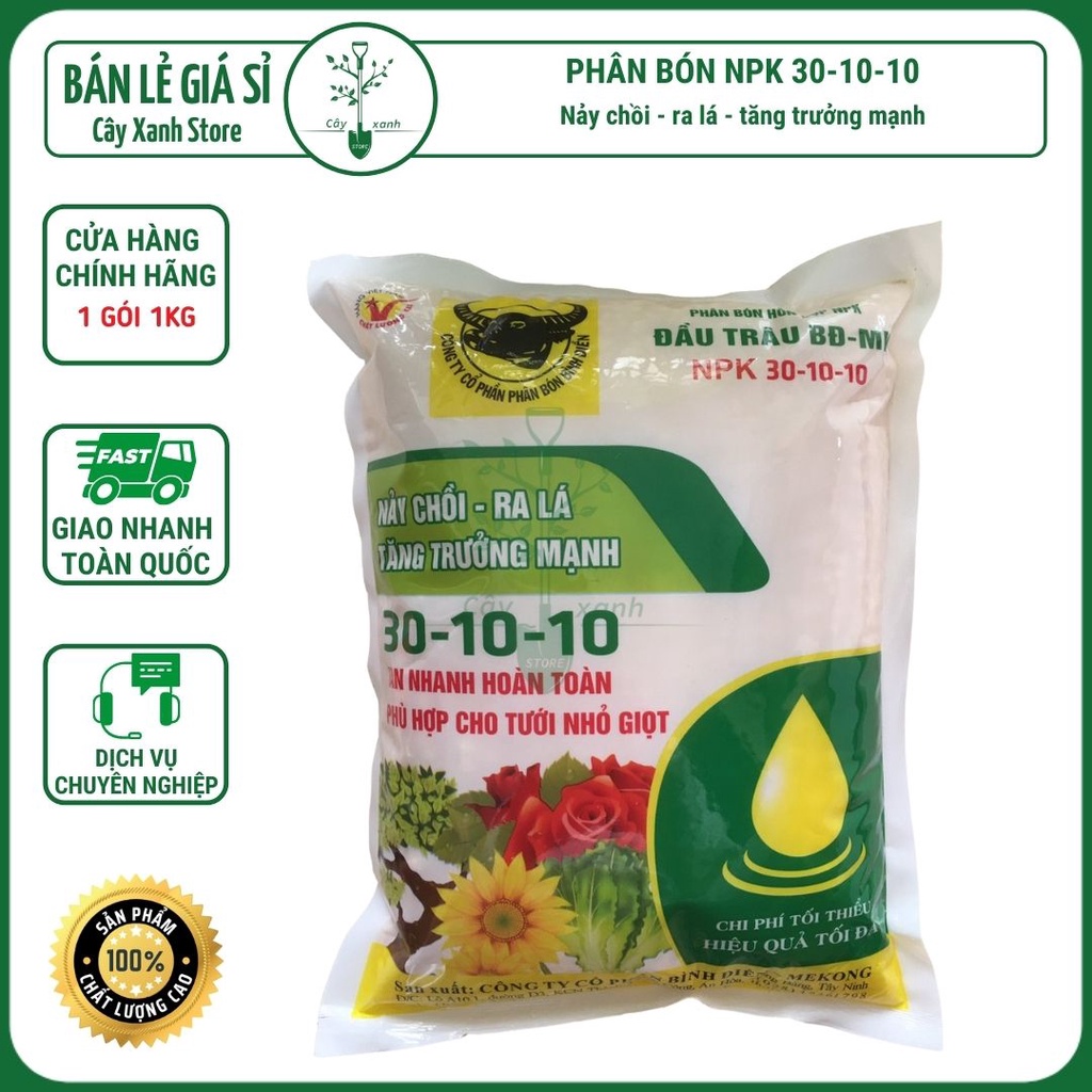 Phân Bón Tổng Hợp Đầu Trâu NPK 30-10-10