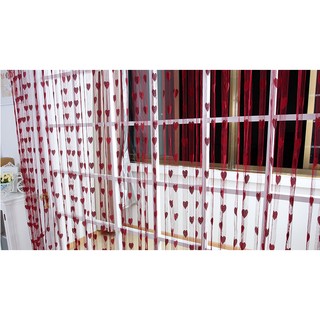 Rèm cửa tim nhí màu đỏ đô 