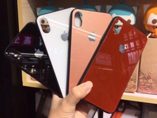 Ốp lưng iPhone 6/6Plus/7/7Plus/8Plus/X Bằng kính cường lực giả 8 có táo cao cấp