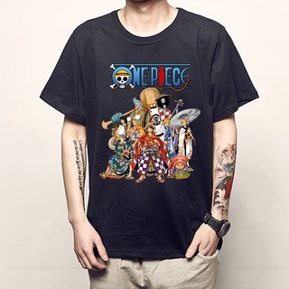 Áo thun in hình One Piece Luffy màu đen và trắng - Form rộng F2246