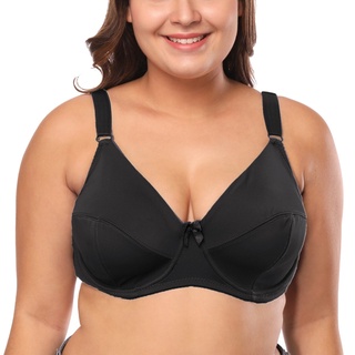 Women Large Cup Solid Color Bow Bra Underwired Push Up Full Coverage Underwear Áo ngực