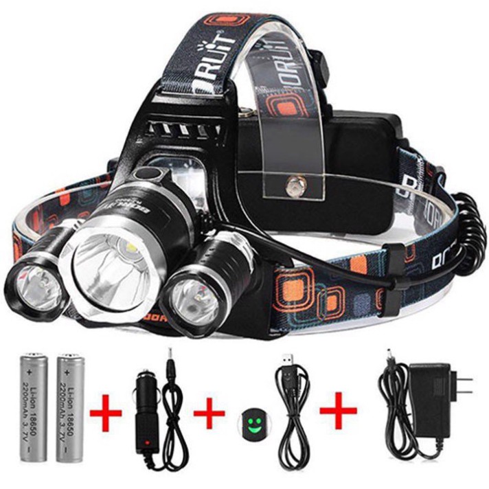 [ giảm giá sốc ] Đèn Pin Đội Đầu 3 Bóng Led Siêu Sáng HIGH POWER HEADLAMP T6, Sạc Pin Siêu Tiện Dụng