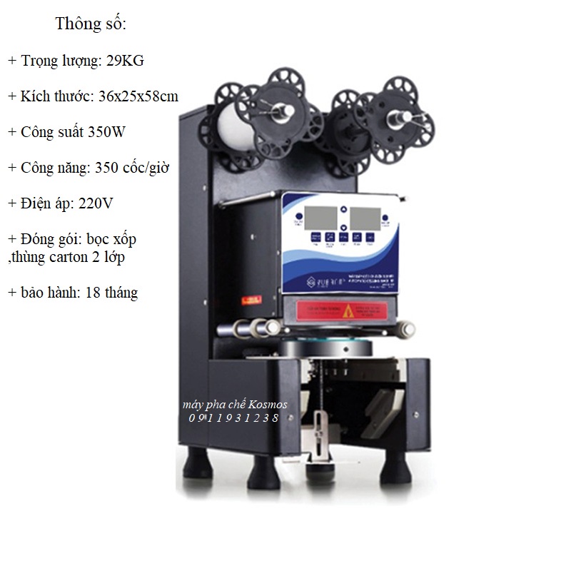 Máy dập nắp cốc, dán miệng ly tự động Yubann YB-88A ( Bảo hành chính hàng 18 tháng )