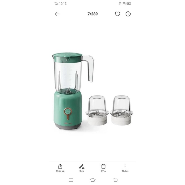 Máy xay sinh tố đa năng Bear, máy xay đa năng BL-B10V2 công suất 300W 3 cối xay chính hãng - bảo hành 18 tháng