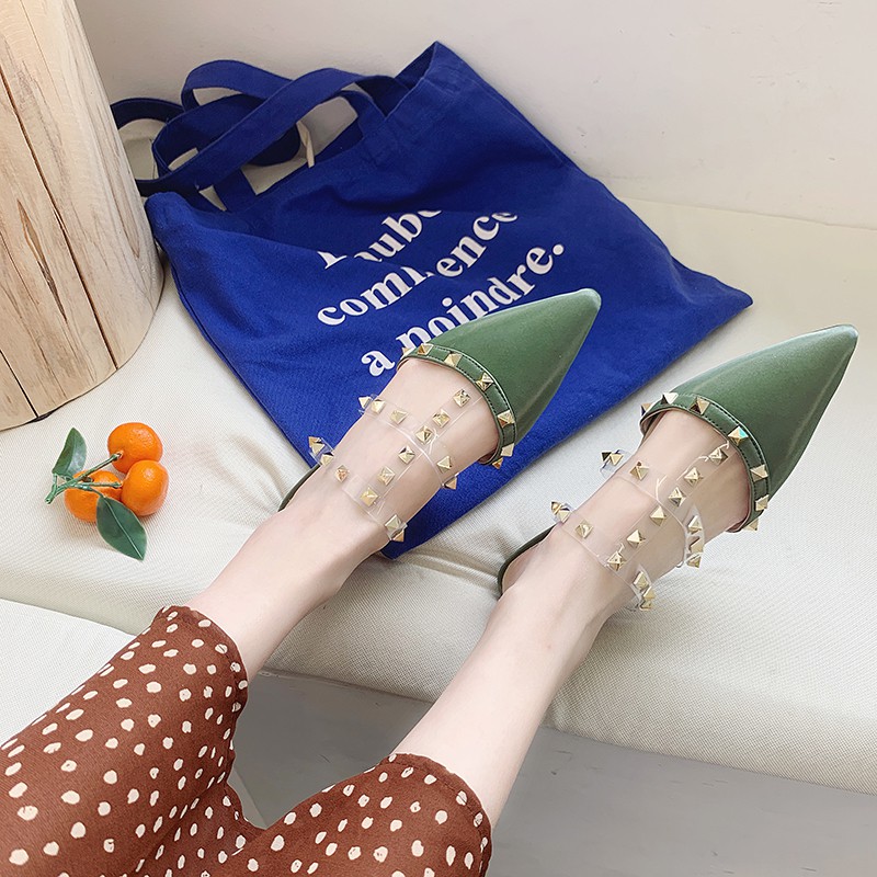 Dép mũi nhọn quai trong suốt xinh xắn cho nữ | BigBuy360 - bigbuy360.vn