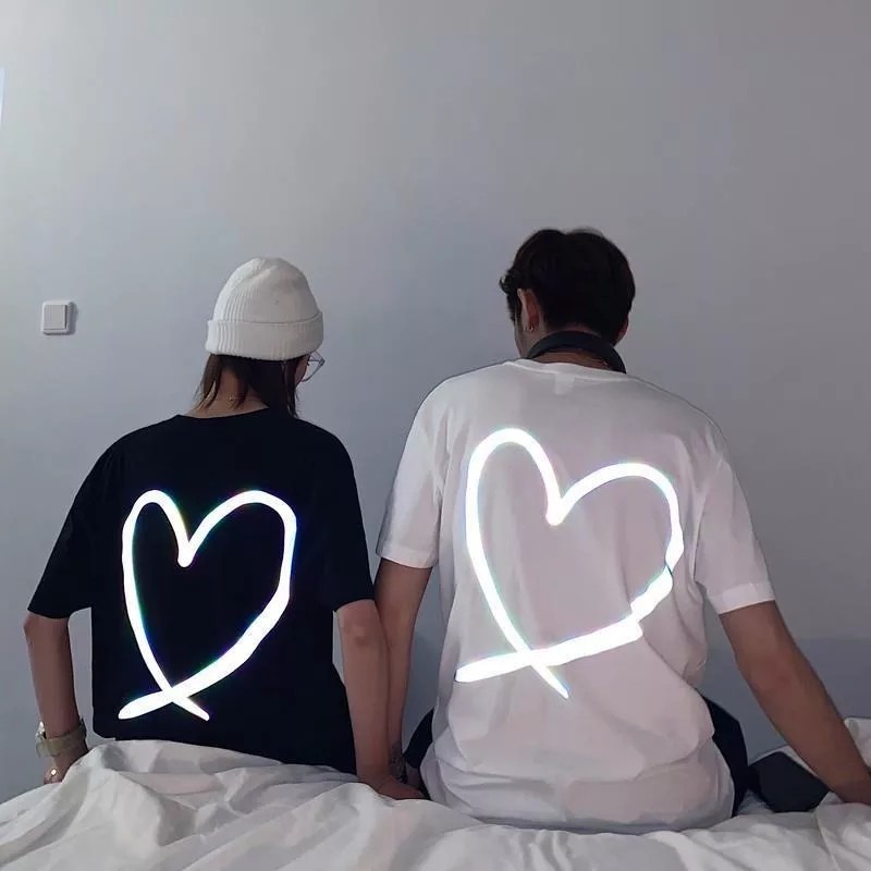 Áo thun Stee Phản quang 7 màu HEART Unisex