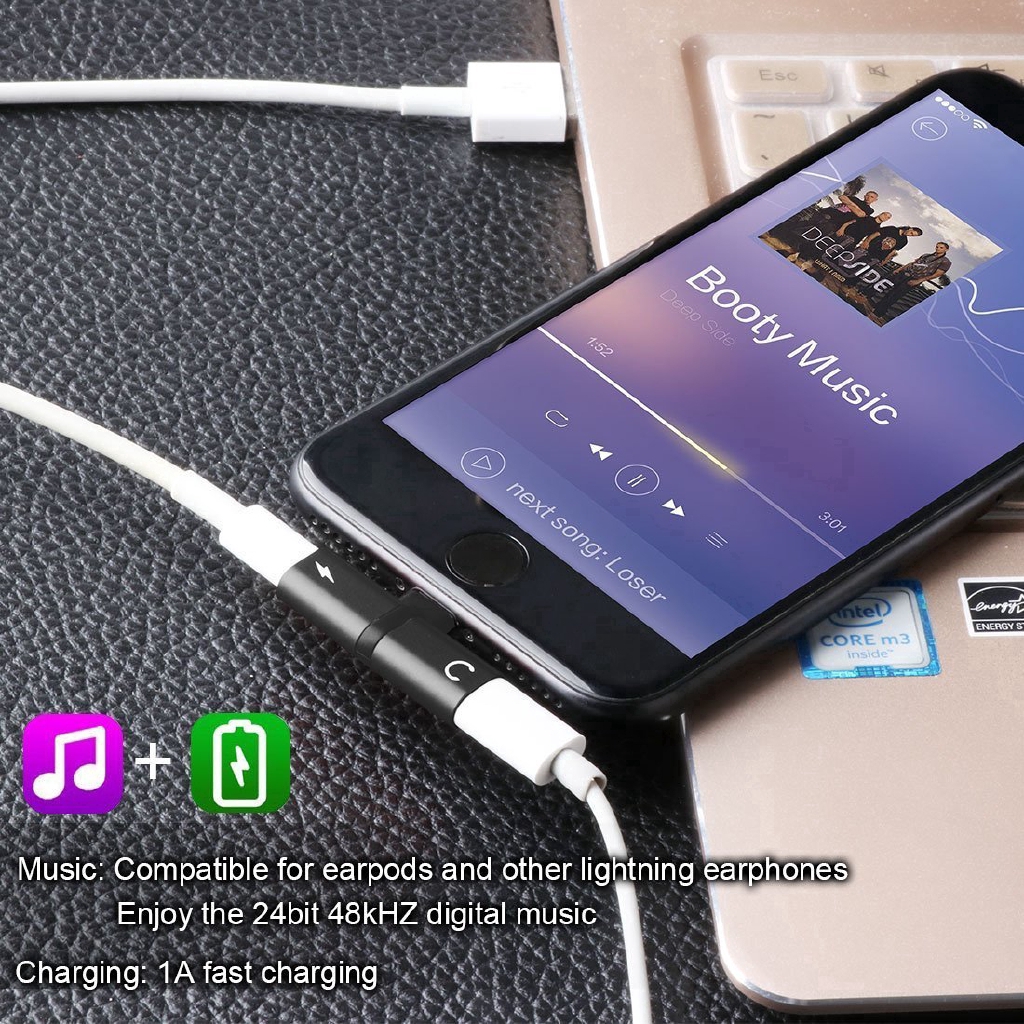 Đầu cắm chuyển đổi từ cổng Lightning sang cổng tai nghe dành cho IPhone 7 8 Plus X XS Max 2