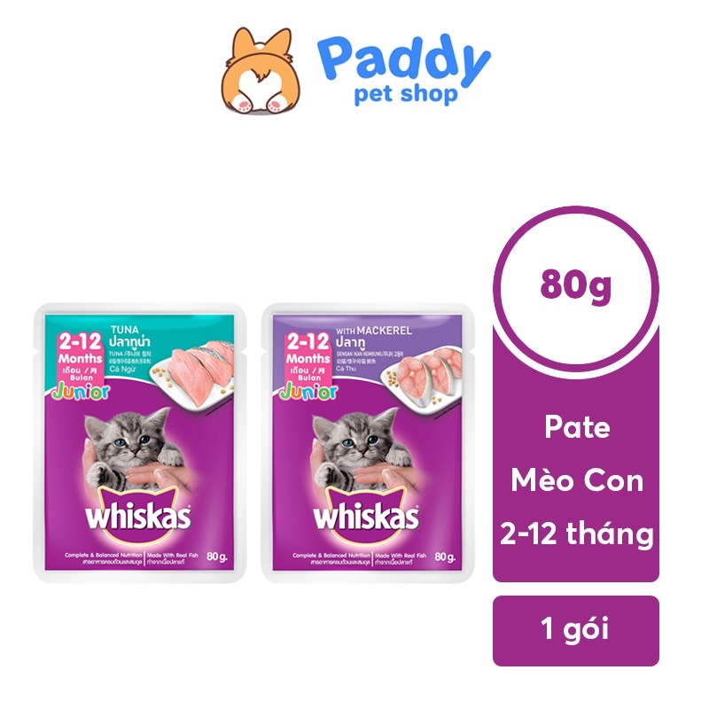 Pate Whiskas Junior Cho Mèo Con 80g