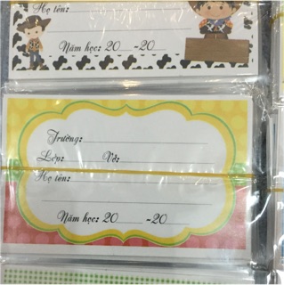 10 túi nhãn vở to , đẹp
