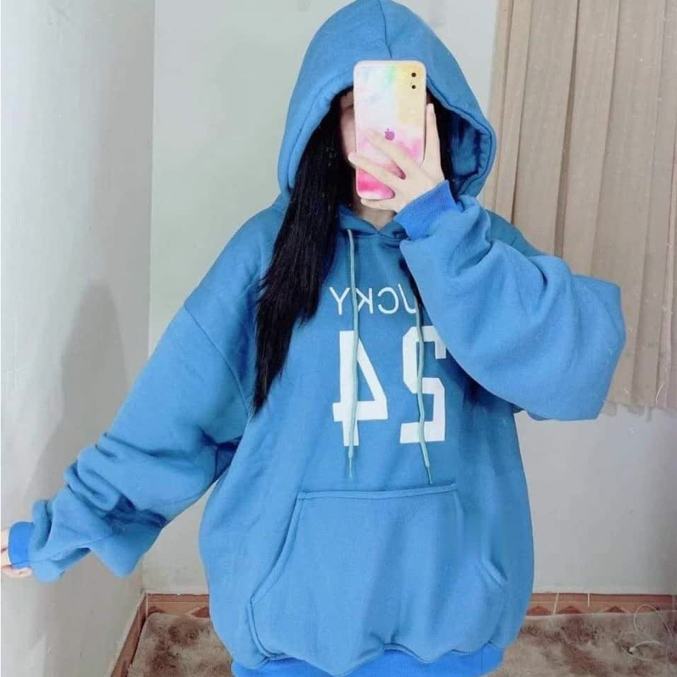 Áo HODIE FORM RỘNG áo hodie lucky 24 unisex