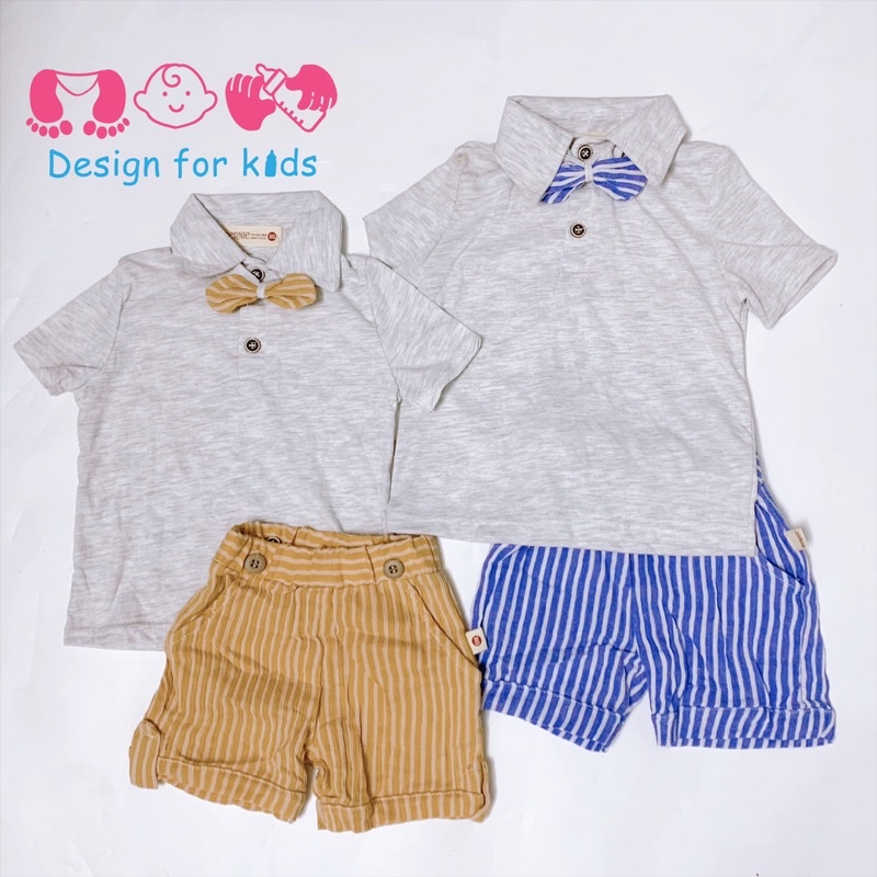 Bộ công tử cộc tay hãng BERNIE Hàn Quốc cho bé trai