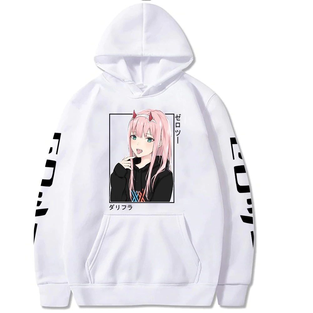 Anime Darling Trong Franxx Bằng Không Hai Khoác Harajuku Giày Dạo Phố Đồ Họa Áo Nỉ Unisex Khoác Hoodie