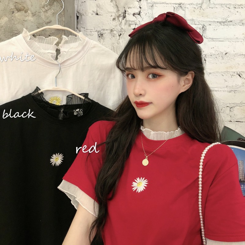 Áo Thun Nữ Ngắn Tay Cổ Tròn Thời Trang | BigBuy360 - bigbuy360.vn