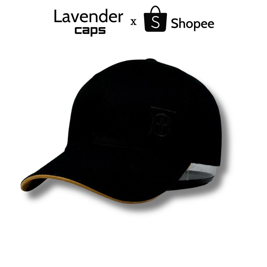 Nón kết Mũ lưỡi trai Burbery đen logo thêu đen tinh tế Free size