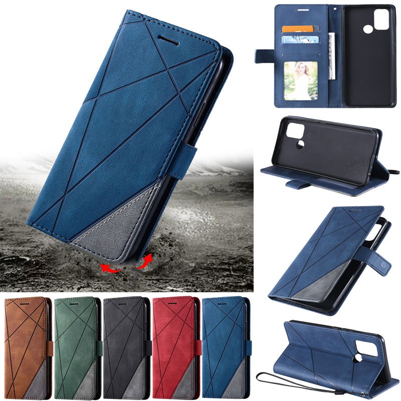 Mờ / Matte Bao Da Pu Điện Thoại Nắp Lật Kèm Ngăn Đựng Thẻ Cho Oppo Realme C11 C12 C15 C17 C20 Find X2 Pro Realme 5 Pro Realme 6 Pro Realme 7 Pro Realme 7i Ốp