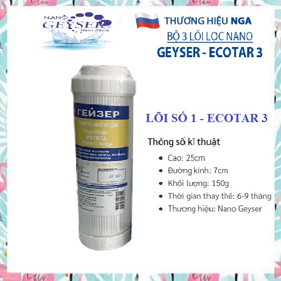 Lõi Lọc 123 Nano Geyser Ecotar 3 - Sale Doctorhouses
