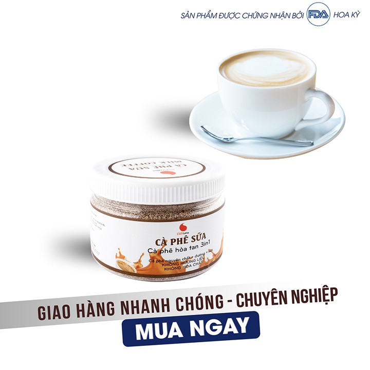 Cà Phê Sữa Hòa tan Light Coffee Combo 2 Hũ 230g/hũ thơm ngon tự nhiên, không hương liệu