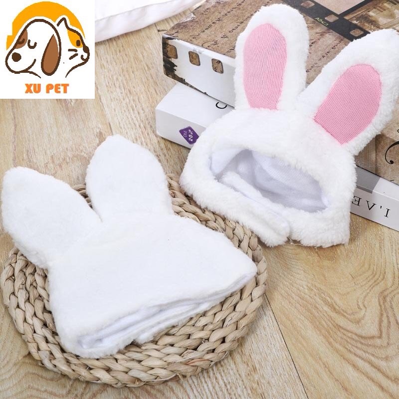Mũ Tai Thỏ Giữ Ấm Siêu Xinh Giữ Ấm Cho Thú Cưng Có Các Nấc Điều Chỉnh