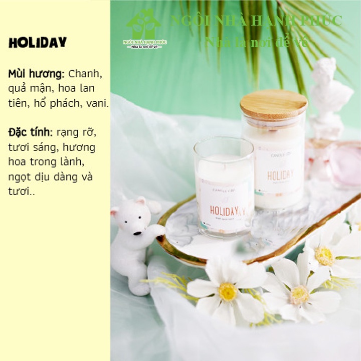 Nến thơm decor phòng ngủ Candle Cup Agaya , hương HOLIDAY, tươi sáng như đang trải nghiệm kỳ nghỉ thú vị