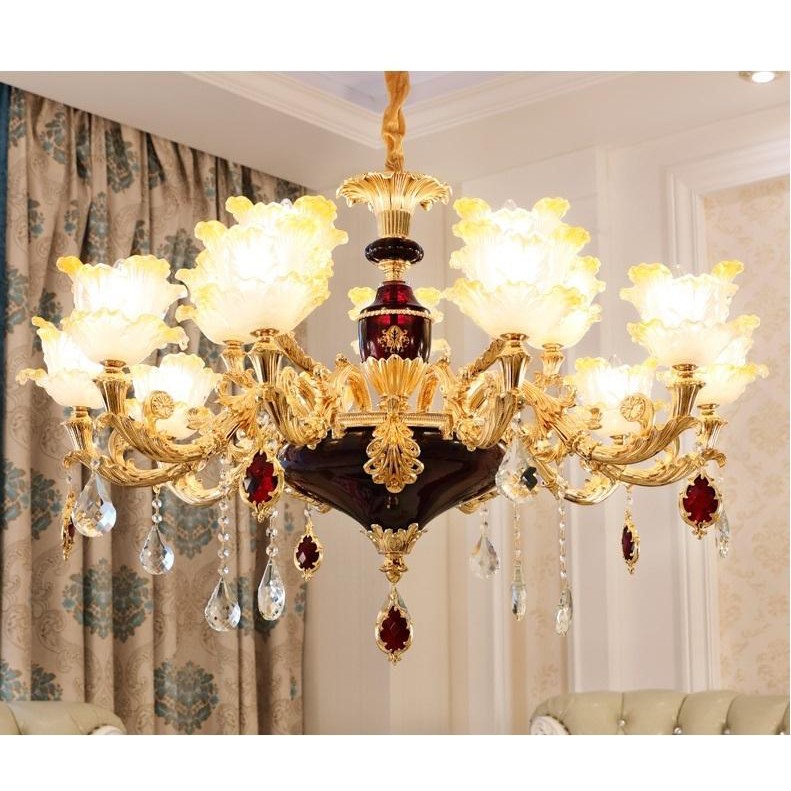Đèn chùm MONSKY IRELIA trang trí nội thất phong cách Châu Âu hiện đại loại 15 tay - Tặng kèm bóng LED cao cấp