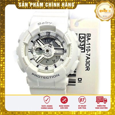 Đồng hồ thể thao nữ Baby BA110 trắng dáng thể thao - dây lỗ thoáng khí