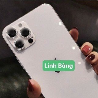 Bộ 3 dán kim cương bảo vệ từng mắt camera IPhone 12 Pro Max 12 Pro, 12 12 Mini 11 PRO MAX, 11 kèm giấy lau