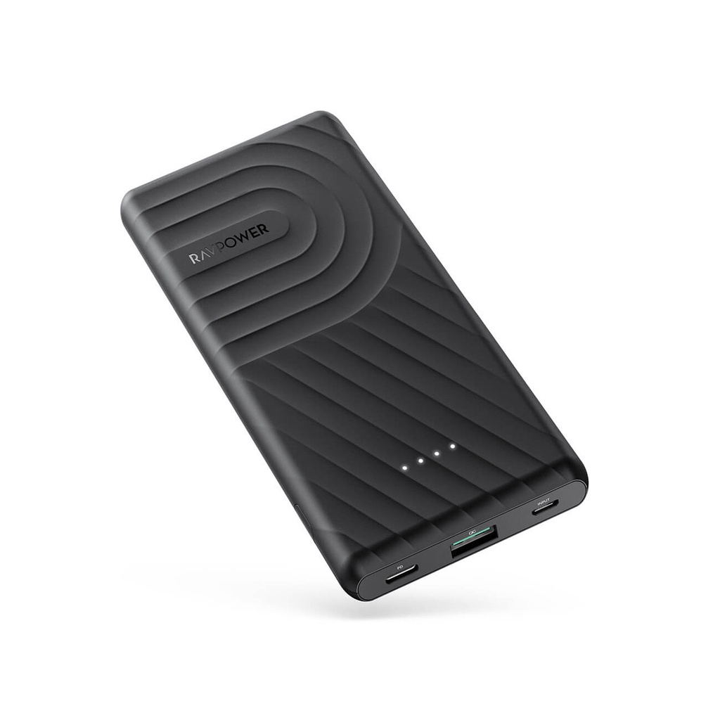 Pin Sạc Dự Phòng RAVPower 10000mAh In/Out Type-C PD 18W, Quick Charge 3.0 - RP-PB195