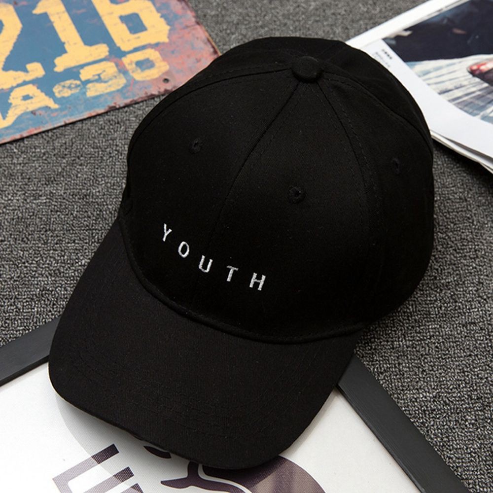 Mũ lưỡi trai vải cotton phong cách hiphop thêu chữ Youth